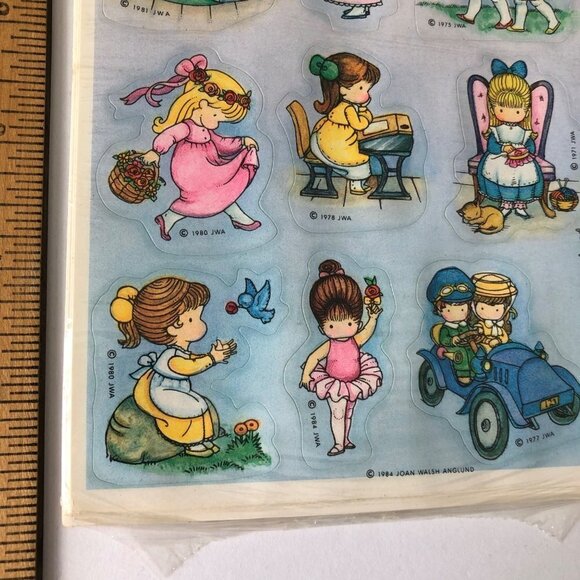 Vintage Hallmark Joan Walsh Angelund Stickers Sealed 4 Sheets 80s 70s Ambassador - Picture 3 of 6